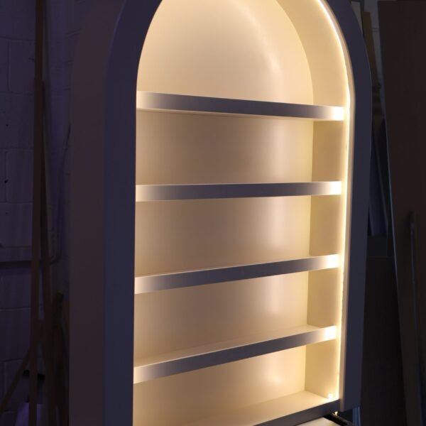 Salon LED Light Curved Display in Joas White