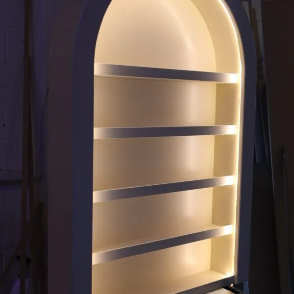 Salon LED Light Curved Display in Joas White