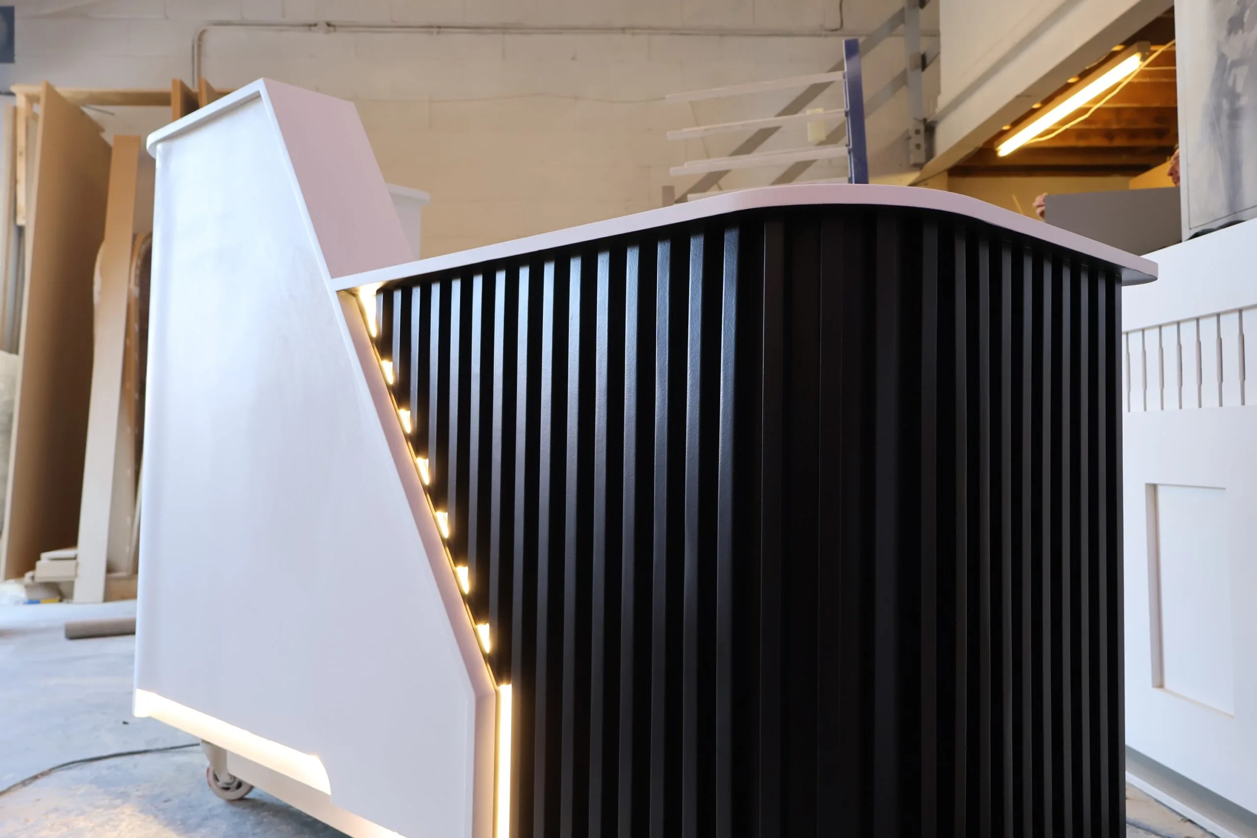 Bespoke Luxury Reception Desk, White & Black