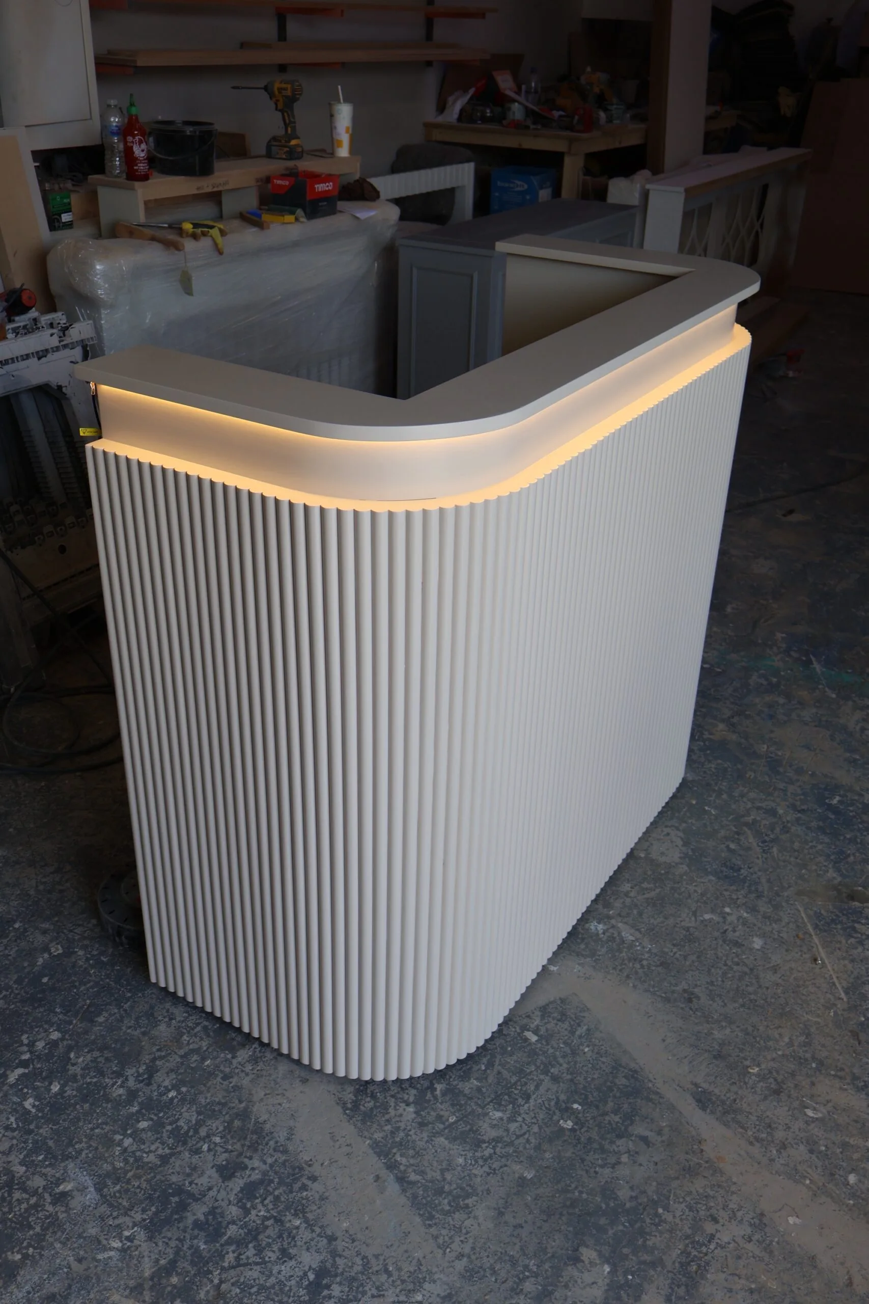 Bespoke Luxury Reception Desk, Farrow & Ball Joas White