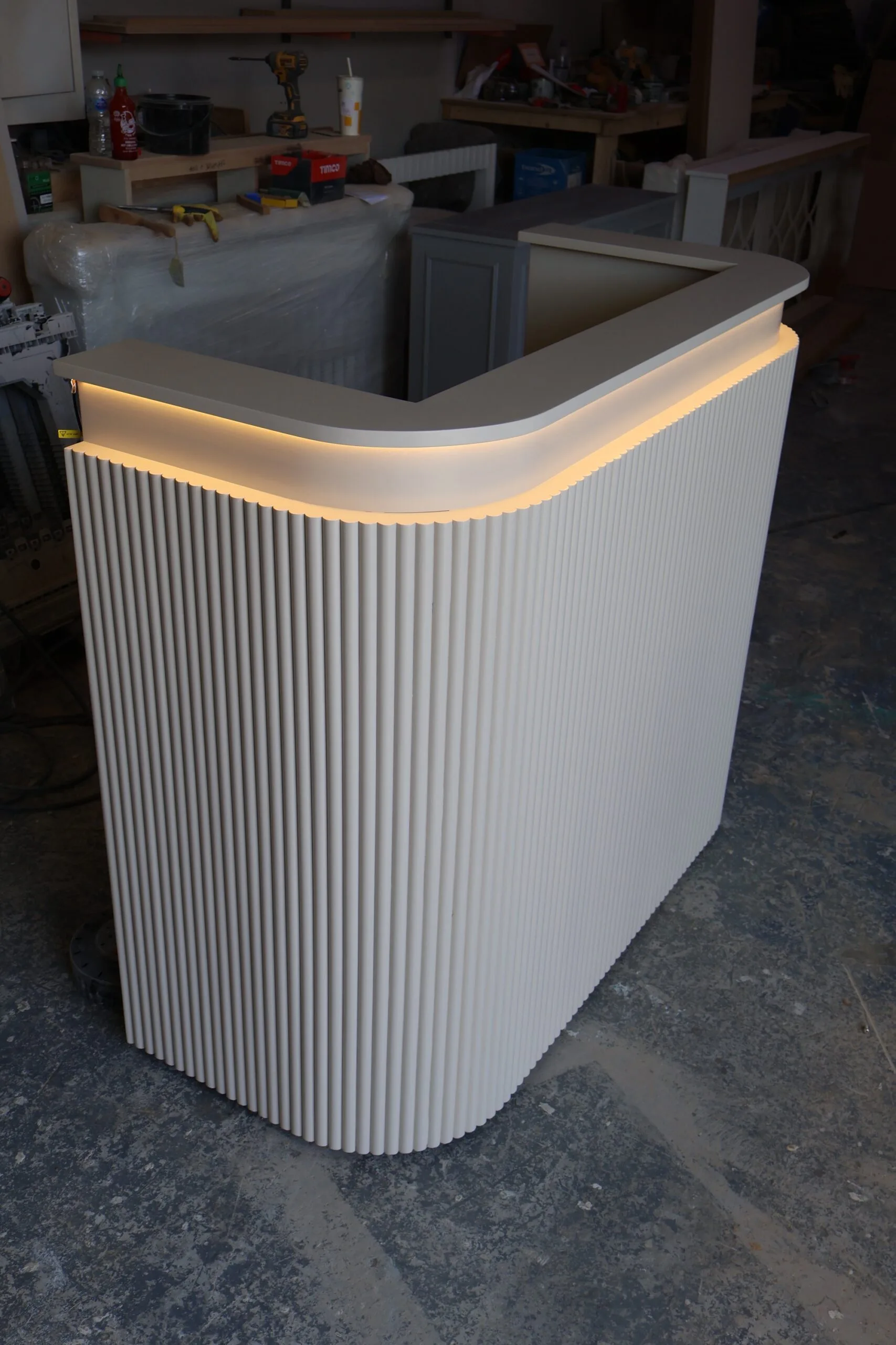 Bespoke Luxury Reception Desk, Farrow & Ball Joas White - Image 3