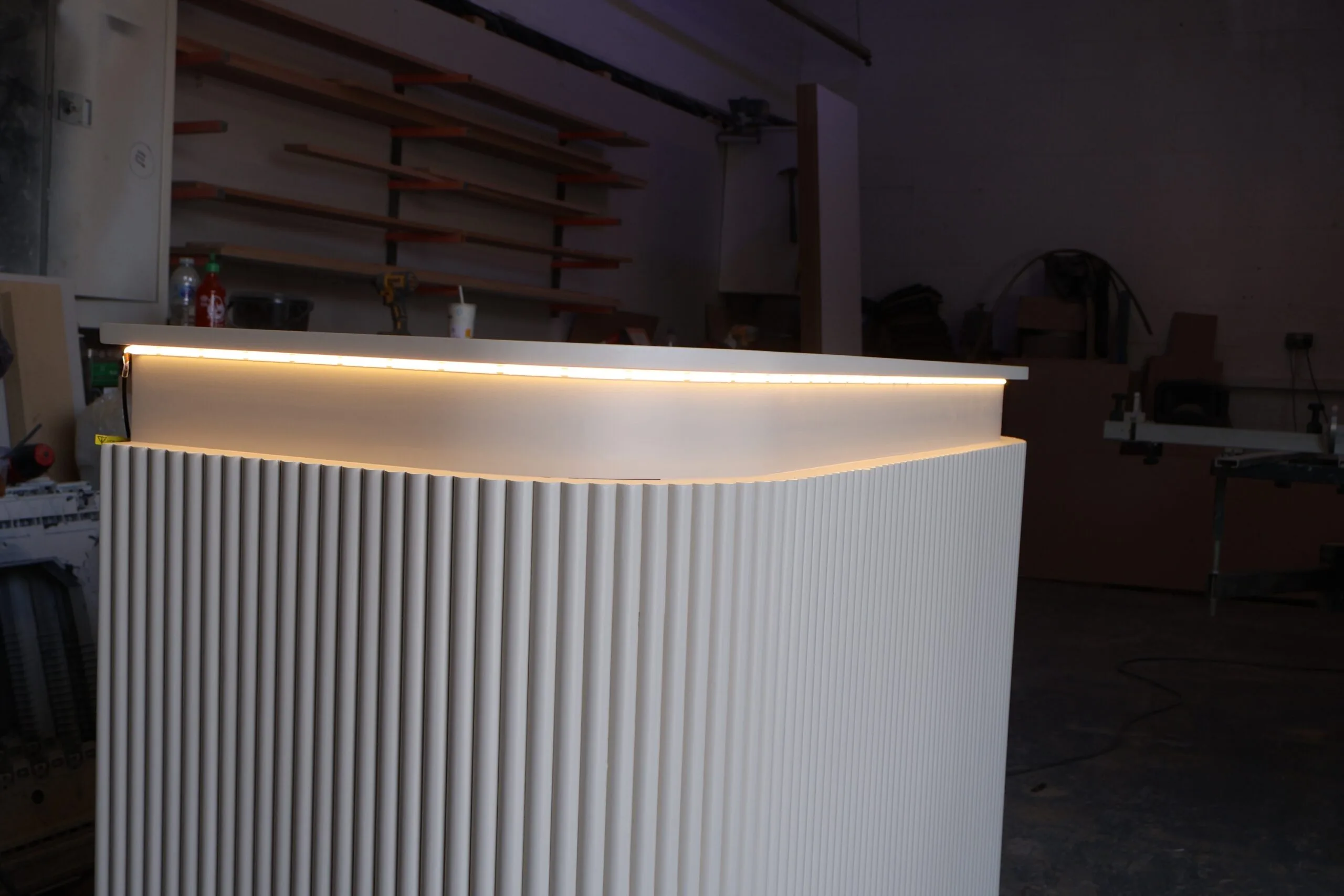 Bespoke Luxury Reception Desk, Farrow & Ball Joas White - Image 4