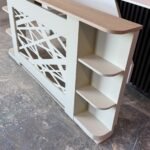 Messy abstract radiator cover with side shelves