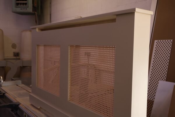 Bespoke Radiator Cover With Two Sections Rattan Grill