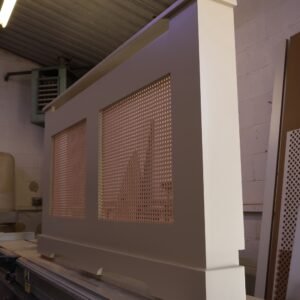 Bespoke Radiator Cover With Two Sections Rattan Grill