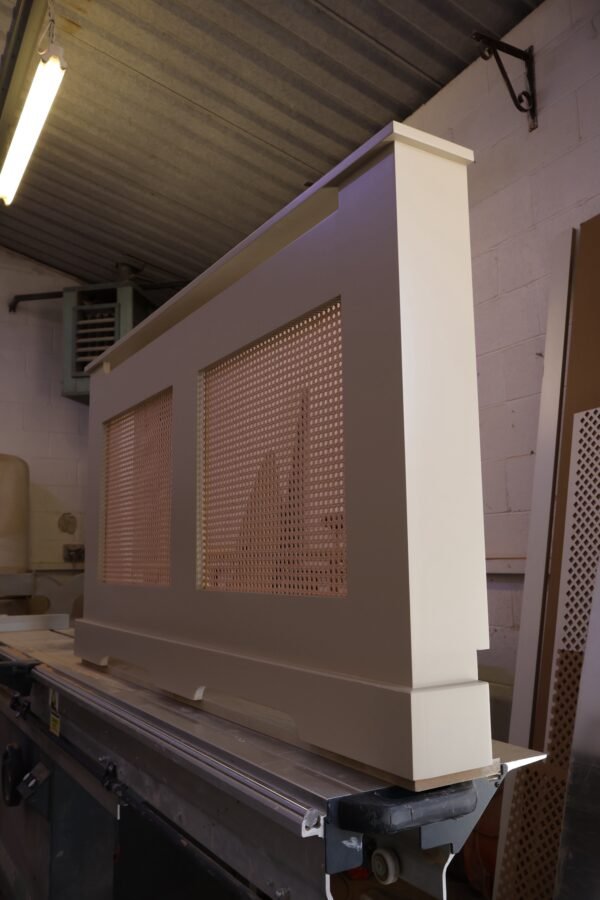 Bespoke Radiator Cover With Two Sections Rattan Grill