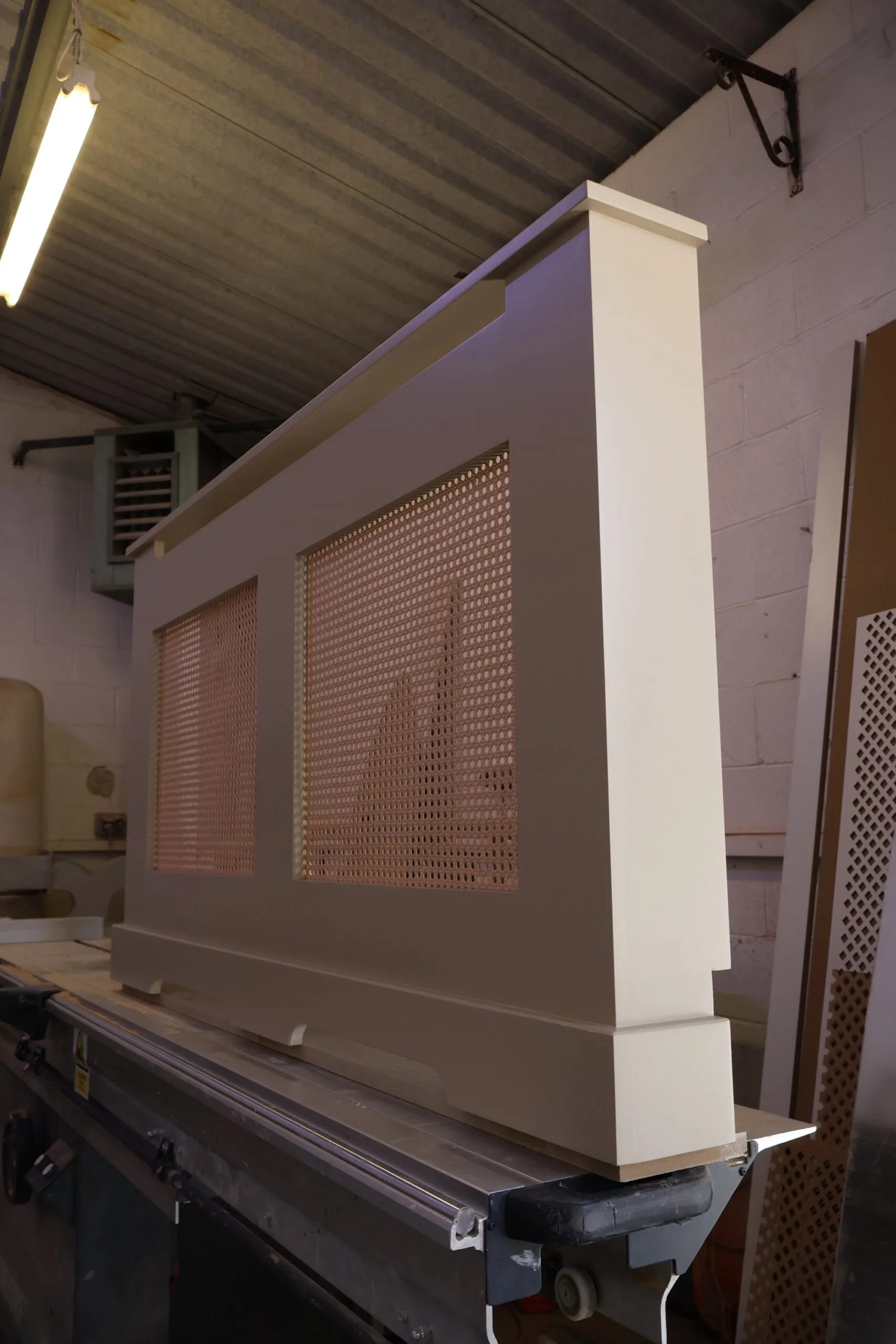 Bespoke Radiator Cover With Two Sections Rattan Grill