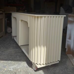Bespoke Nail Desk, Reeded Design Two Person Station, F&B Joa's White
