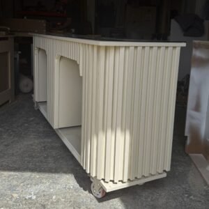 Bespoke Nail Desk, Reeded Design Two Person Station, F&B Joa's White