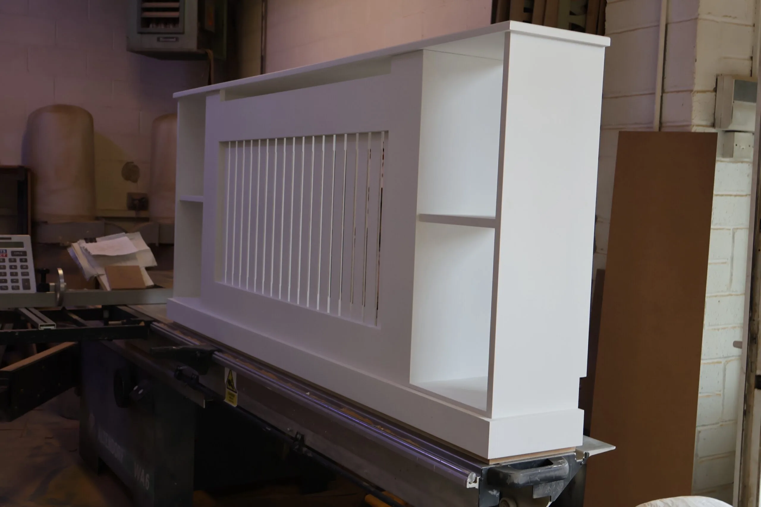 White Radiator Cover with Integrated Side Shelving