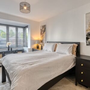 Bespoke Wooden Bed, Black Bed, Luxury Reeded Design