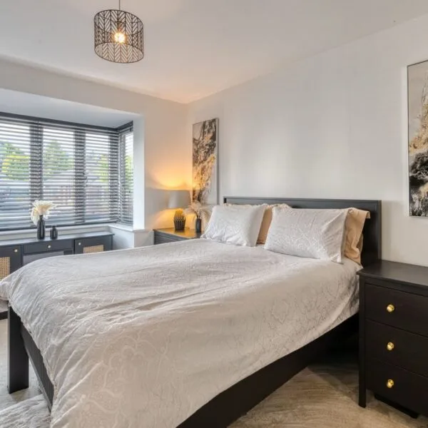 Bespoke Wooden Bed, Black Bed, Luxury Reeded Design