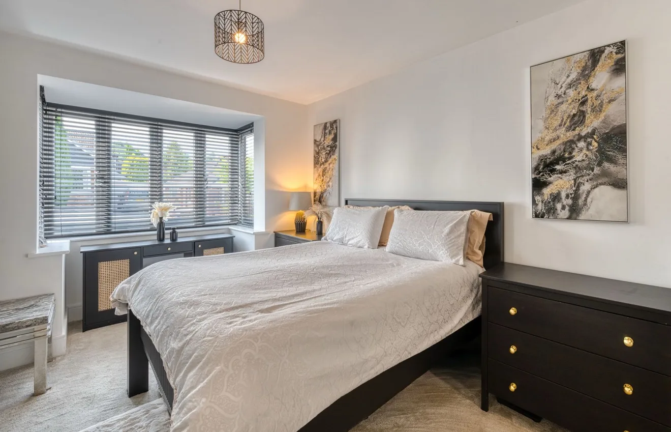 Bespoke Wooden Bed, Black Bed, Luxury Reeded Design