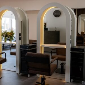 Double Sided Salon Mirror, Curved LED Mirror