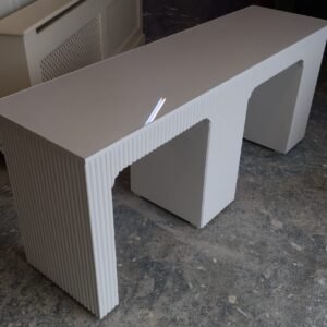 Professional white handmade nail desk with storage drawers for beauty salons