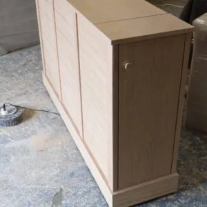 Motorised Light Solid Oak TV Stand, Unstained, TV Box