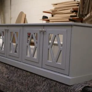 Mirrored Sideboard / TV Cabinet, Diamond Fretwork