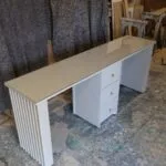 Bespoke Reeded Nail Desk, Handmade Manicure Station, Two Person Station, Nail Tech Desk