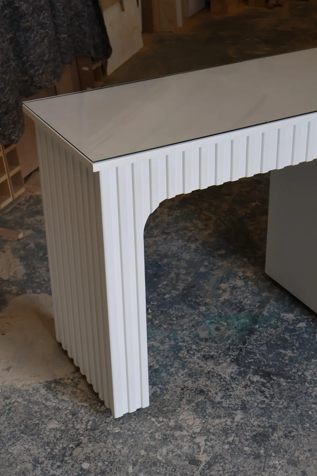 Bespoke Reeded Nail Desk, Handmade Manicure Station, Two Person Station, Nail Tech Desk - Image 5