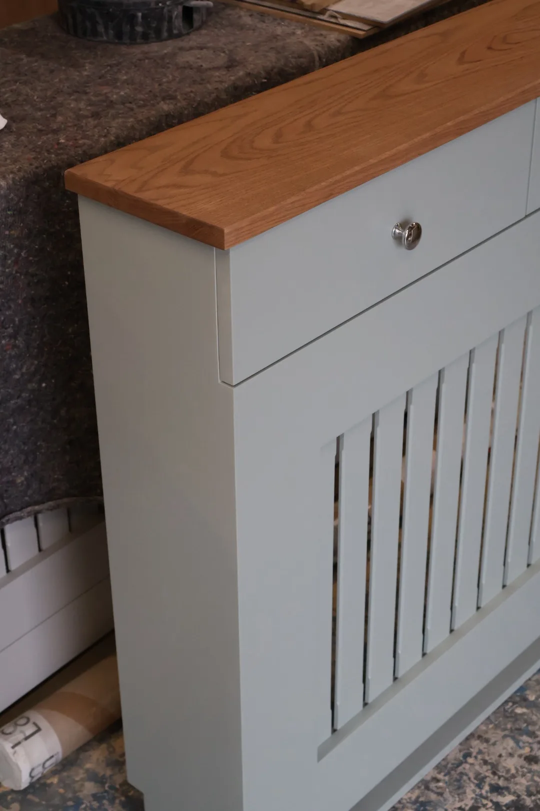 Bespoke Radiator Cover with Drawers and solid Oak Top - Image 2