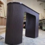 The Texture: Bespoke Reeded Pine & Glass Top Manicure Station