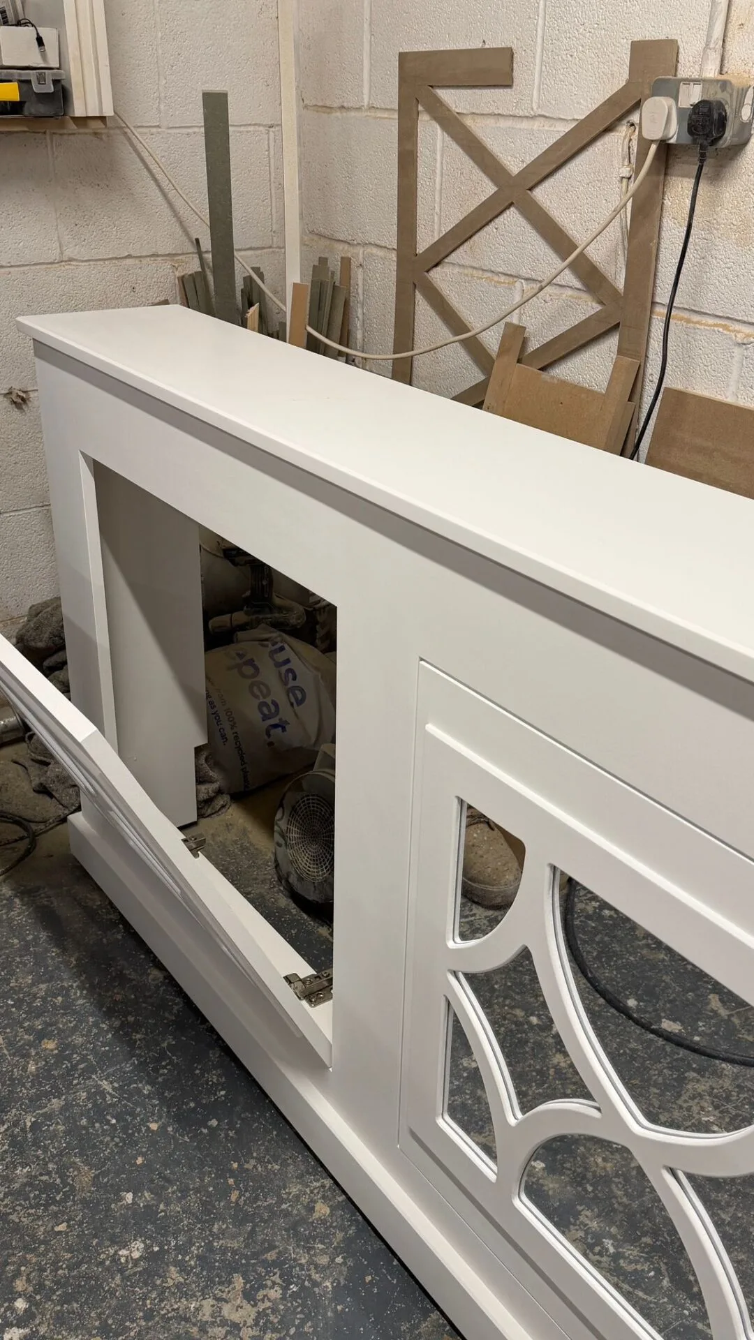 Mirrored Radiator Cabinet, Fold-Down Front Radiator Cover, The Florence - Image 3