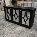 The Noir Diamond Mirrored Sideboard Cabinet – Luxury Media & Storage Unit