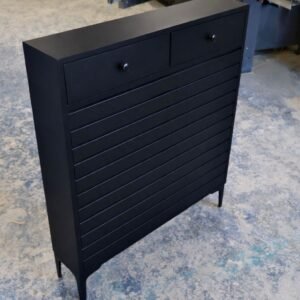 Radiator Drawer Cover with Horizontal Slat and Metal Legs
