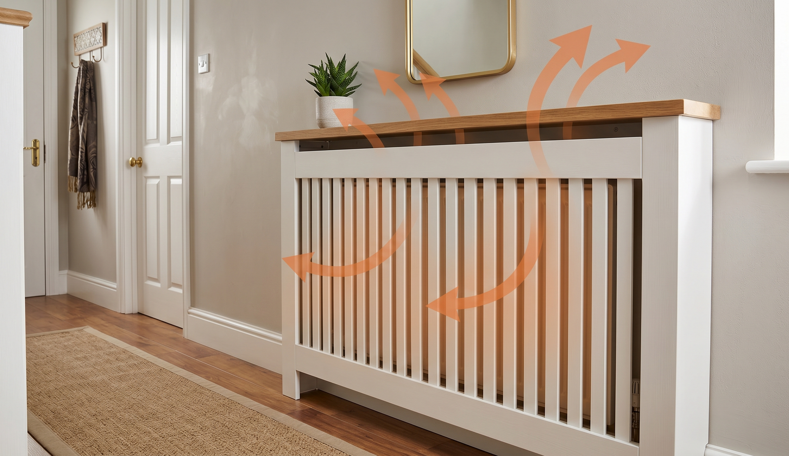 Stylish room with a hidden radiator