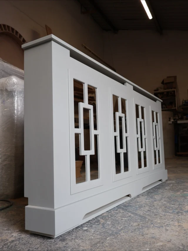 Bespoke Mirrored Radiator Cover, Rectangle Fretwork 🙏🏽 www.auunique.co.uk