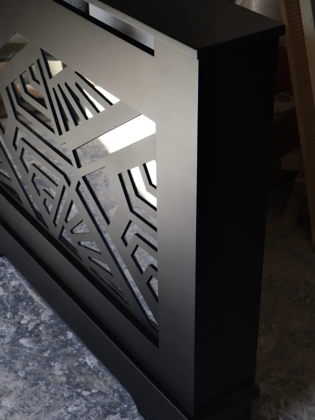 Bespoke Radiator Cover, Abstract Design, Matt black finish 🖤