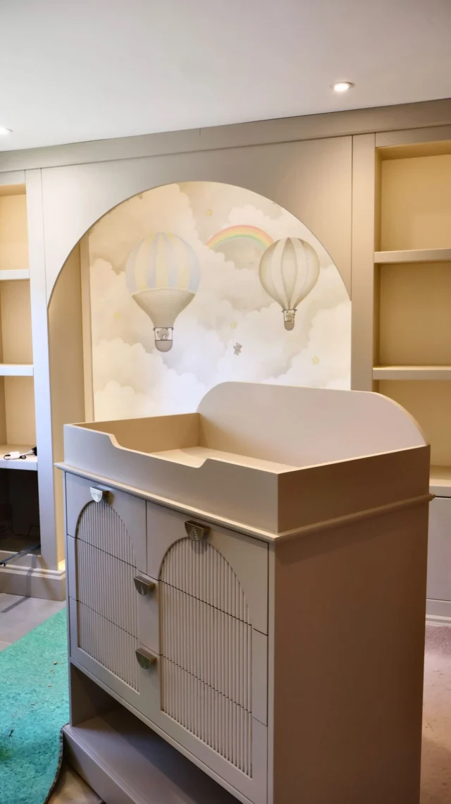 bespoke nursery pieces, one of a kind fitted furniture to start the process of @sophiekasaei_ & @jordanbrook11 baby boys new bedroom 💙 myself and @navyfurnishings have been working on this behind the scenes, looking forward to seeing all the finished touches very soon🙏🏽